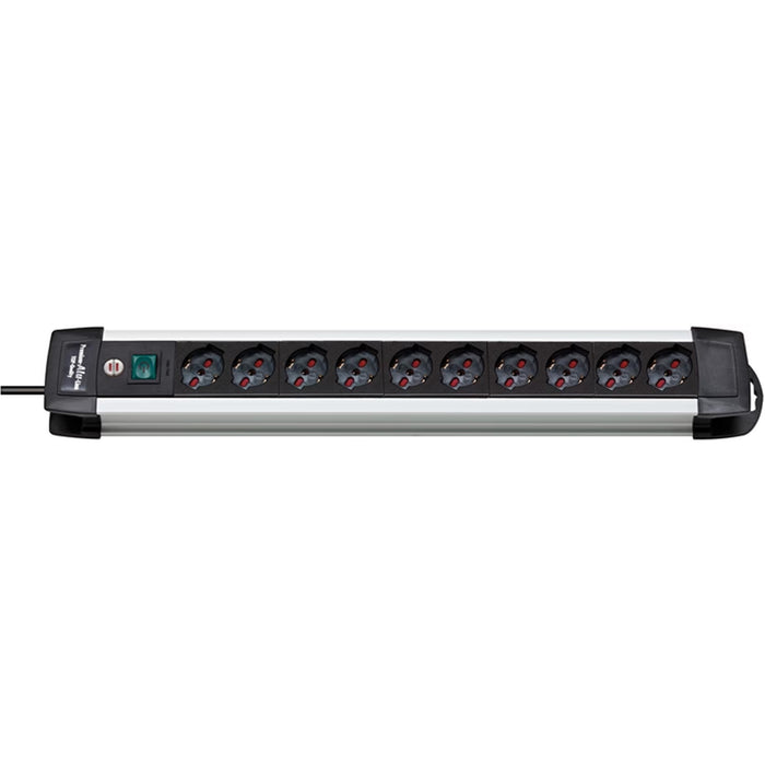 Presa Multipla Premium-Alu-Line 10 Prese 3m H05vv-F 3g1,5 Nero/Argento