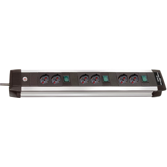Presa Multipla Premium-Alu-Line Tecnica 12 Prese 3m H05vv-F 3g1,5 Prese Commutabili A 6