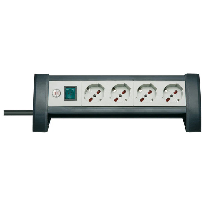 Presa Multipla Premium-Office-Line 4 Prese Nero/Grigio Chiaro 1,8m H05vv-F 3g1,5 *It*