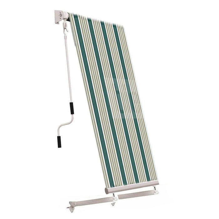 Tenda Da Sole A Caduta 1 Mt X 2,50 Mt Con Bracci Regolabili – Verde/Bianco