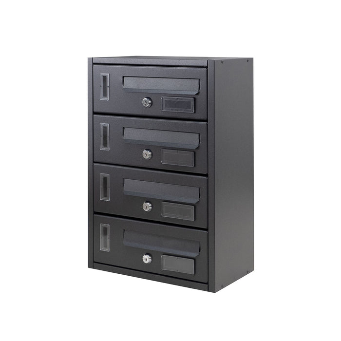 Cassetta Postale Condominiale 4 Posti In Metallo Hugo 30x17x42h Cm - Mille 783.C