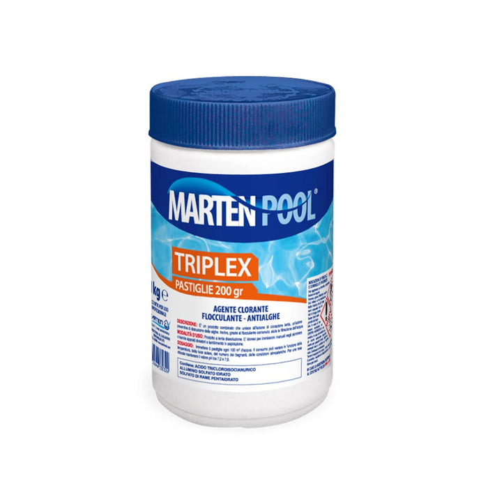 Cloro Triplex Multifunzione Pastiglie 200gr 1kg | Disinfettante Clorato A Lenta Dissoluzione