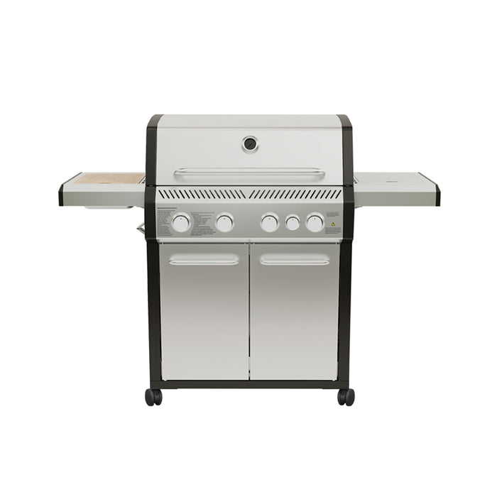 itimat bbq a gas etna con 4 bruciatori fornello laterale e porta alimenti in acciaio