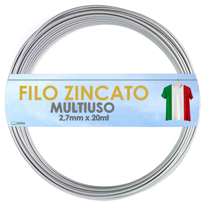 soleilux soleilux filo multiuso zincato 27mm x 20m resistente e antiruggine prodotto italiano ean 8058753794068