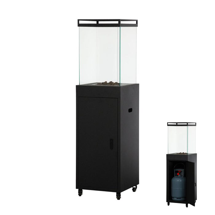 soleilux soleilux stufa patio a gas gpl 9 kw con accensione piezoelettrica riscaldatore da esterno decorativo 42x42x h 152cm ideale per bar ristoranti strutture ean 8058753794990