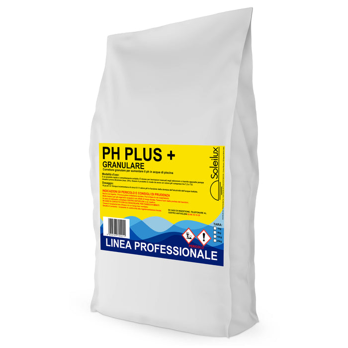 Correttore pH+ (Plus) Granulare 25kg in Sacchi – Per Aumentare il Valore del pH dell’Acqua