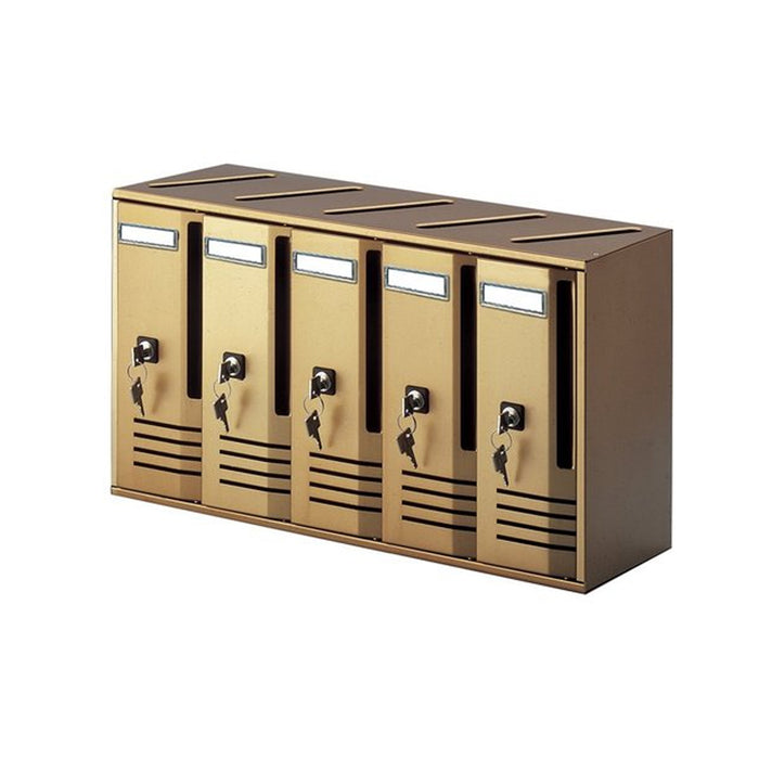 immagine-1-alubox-cassetta-postale-condominiale-blocchiera-5-posti-bronzo-alubox-20c5vbr-ean-8011639021009
