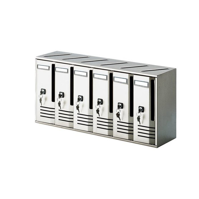 immagine-1-alubox-cassetta-postale-condominiale-blocchiera-6-posti-argento-alubox-20c6var-ean-8011639021016