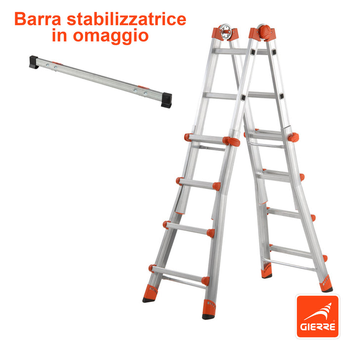 immagine-1-gierre-scala-alluminio-telescopica-multifunzione-gradini-44-150kg-peppina-al020-115-378cm-barra-stabilizzatrice-in-omaggio-ean-8013186220201