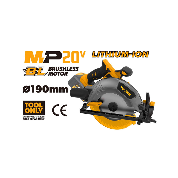 immagine-1-tolsen-seghetto-circolare-brushless-20v-serie-mp20v-190mm-87282t-ean-6933528797258