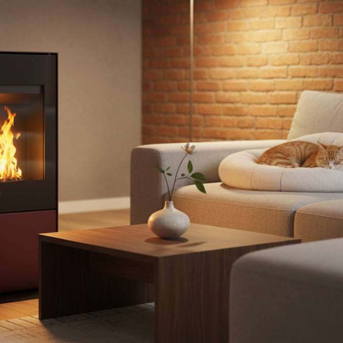 Stufa a bioetanolo senza canna fumaria. Calore ecologico, pulito, inodore