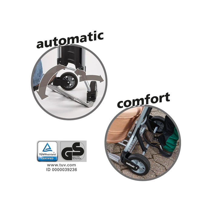 Carrello Professionale Pieghevole Max 200kg Sistema Di Trasporto 5525000 Wolfcraft