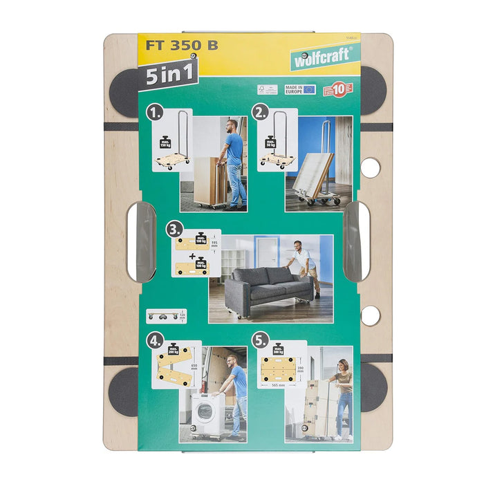 Carrello Piattaforma Per Mobili Con Maniglie 5 In 1 Wolfcraft 5548000