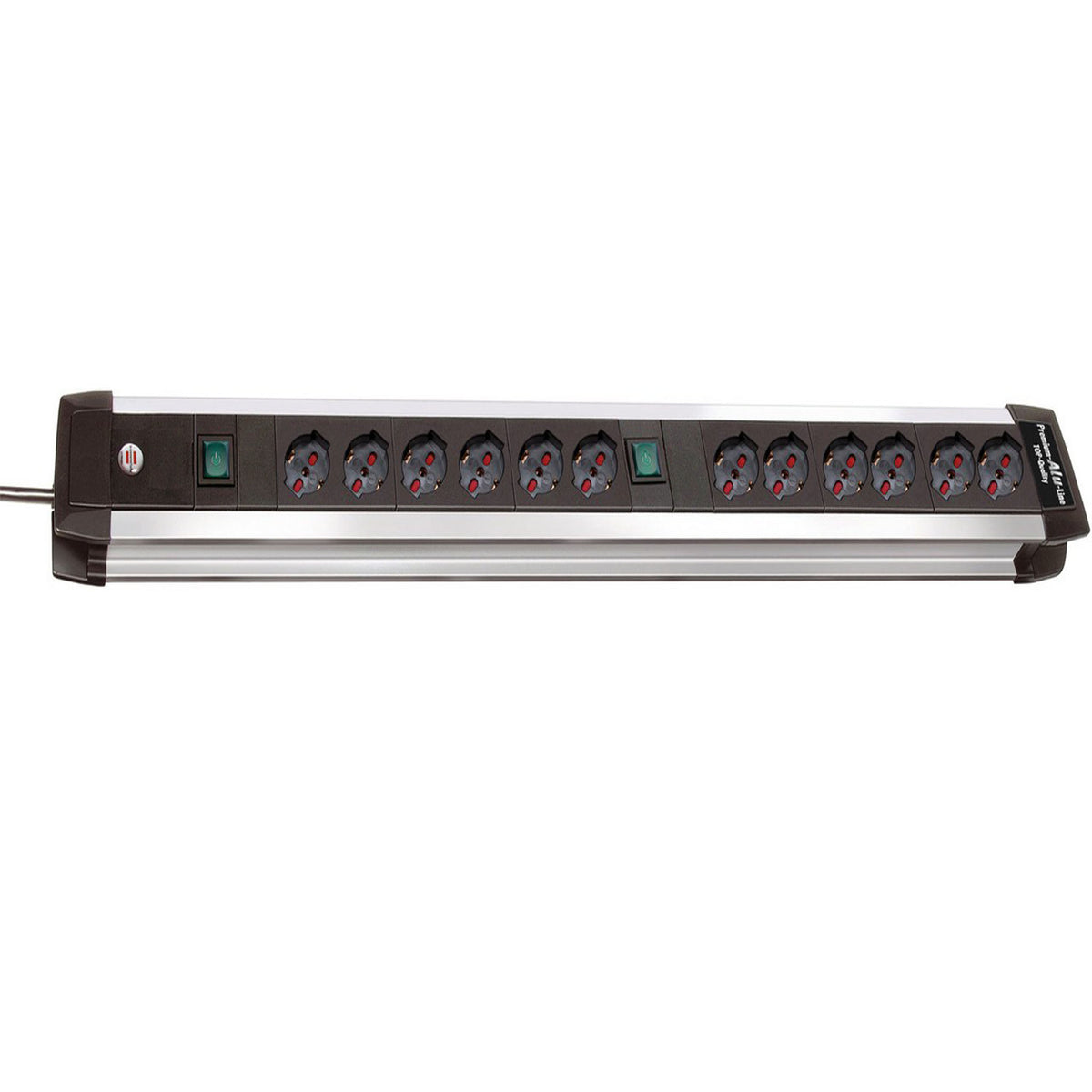Alu-Line Multipresa 12 Prese Doppio Interruttore Alluminio 1391005012
