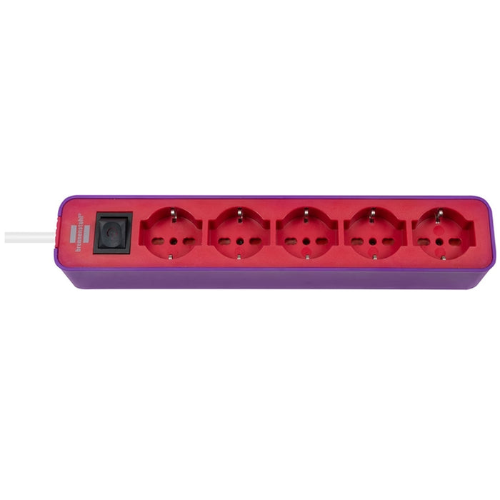 Presa Multipla Ecolor 5 Prese 1,5 M Viola/Rosso