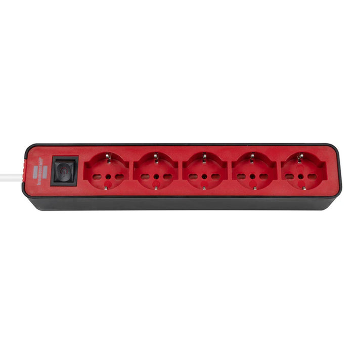 Presa Multipla Ecolor 5 Prese 1,5 M Nero/Rosso