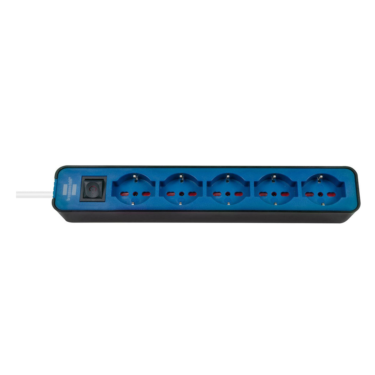 Ecolor Multipresa 5 Prese con Cavo 1,5 m Nero/Blu Ciabatta Elettrica - 1153255018