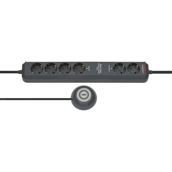 Presa Multipla Eco-Line Comfort Switch Plus El Csp 24 6-Posti Antracite 1,5m H05vv-F 3g1,5 2 Permanenti, 4 Bipolari Comodo Interruttore A Pedale