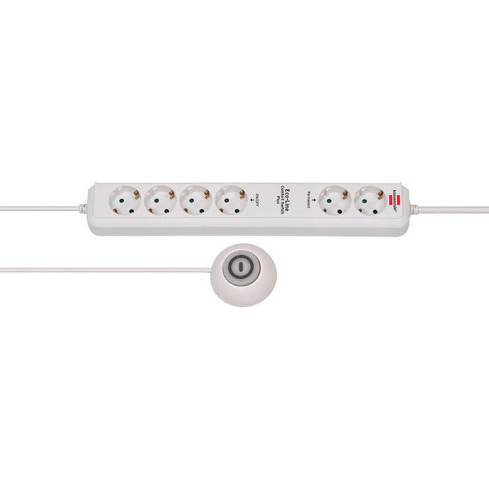 Presa Multipla Eco-Line 6 Posti Con Interruttore A Pedale 1159560216 Bianco