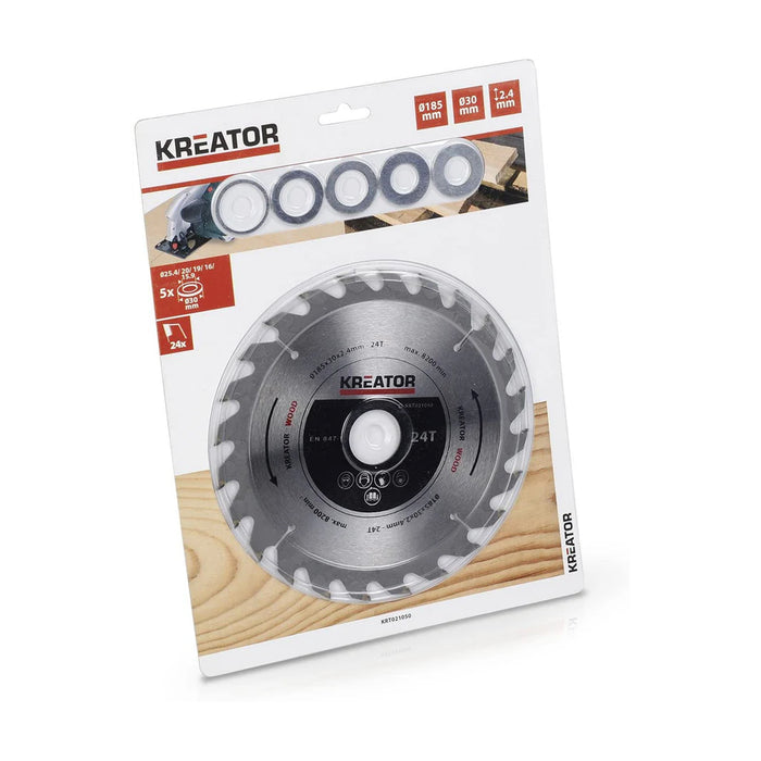 Lama A Disco Per Legno 185mm 24 Denti Kreator