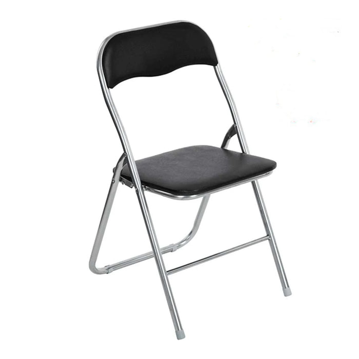 dreamwell set 6 sedie pieghevoli in metallo cromato e imbottitura in pvc pratiche ed eleganti nere ean 6970011015123
