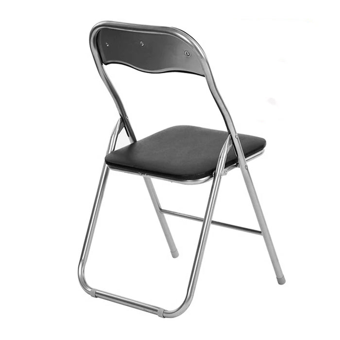 dreamwell set 6 sedie pieghevoli in metallo cromato e imbottitura in pvc pratiche ed eleganti nere ean 6970011015123