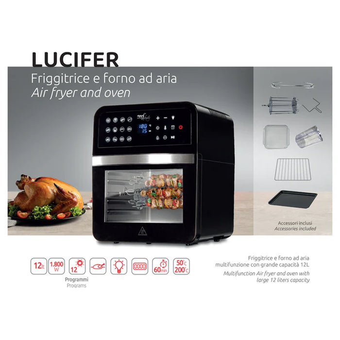 Friggitrice Ad Aria Lucifer - Friggitrice/Forno Ad Aria 12l, 1800w, 50-200°C
