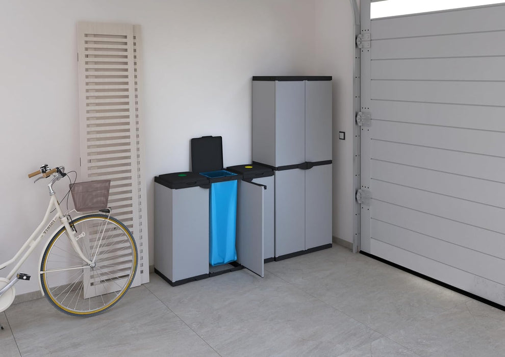 mongardi mobile portasacco tris per raccolta differenziata in plastica facile da montare adatto a sacchi da 80 110 l resistente ean 8006444012427