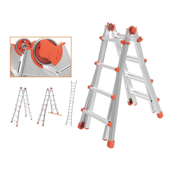 Scala Telescopica Multiuso In Alluminio 6+6 Portata Max 150 Kg