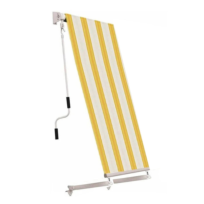 Tenda Da Sole A Caduta 1 Mt X 2,50 Mt Con Bracci Regolabili – Giallo/Bianco