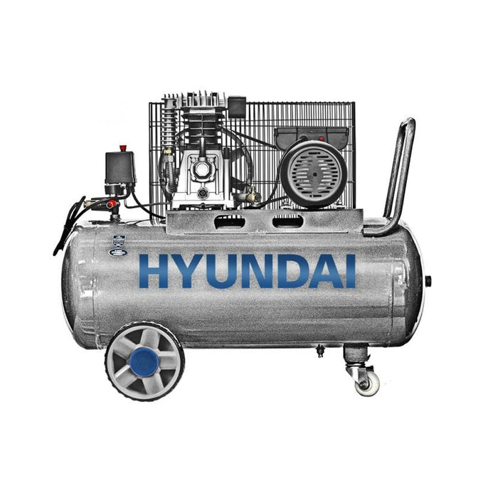 Compressore Lubrificato A Cinghia 100l Ruote Motore 3hp - Hyundai 65604