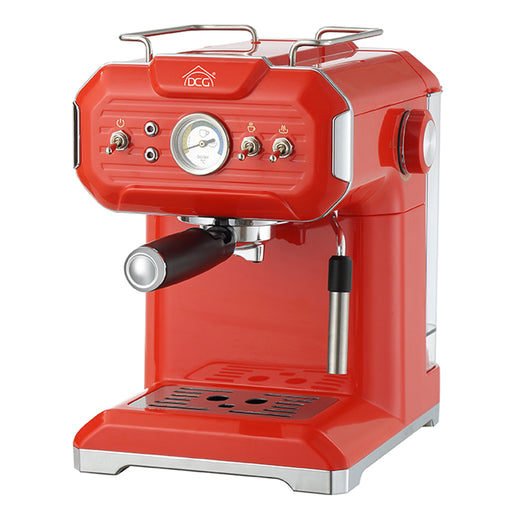 dcg macchina caffe rossa espresso con manetta 3 in 1 per polvere di caffe capsule nespresso e cialde ese tanica dellacqua da 175lt ean 8052780965576