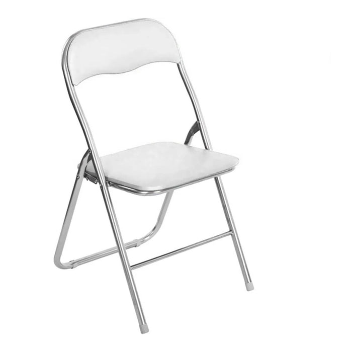 dreamwell set 6 sedie pieghevoli in metallo cromato e imbottitura in pvc pratiche ed eleganti bianche ean 8057711881123
