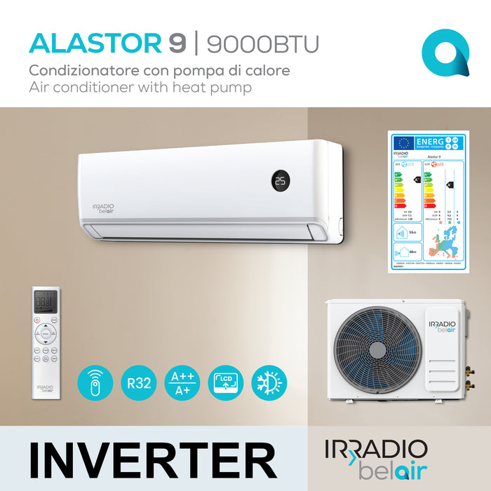 Climatizzatore Inverter 9000 Btu Irradio Belair Kit Alastor 9 A++