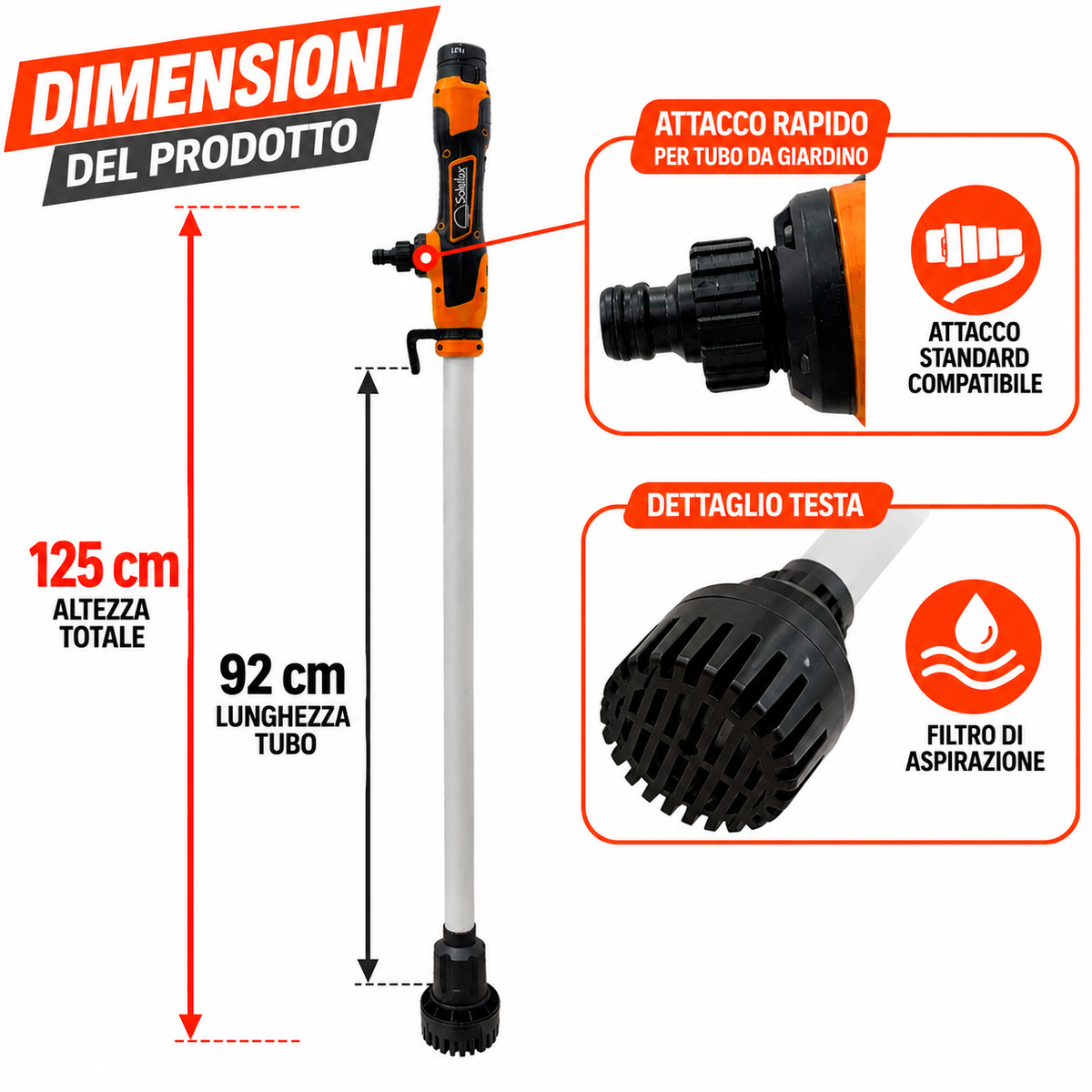 Pompa a Immersione con Batteria Ricaricabile 12V – 2,0Ah-3