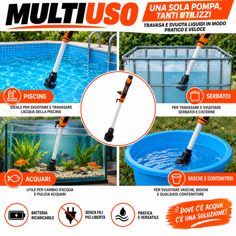 Pompa a Immersione con Batteria Ricaricabile 12V – 2,0Ah-6
