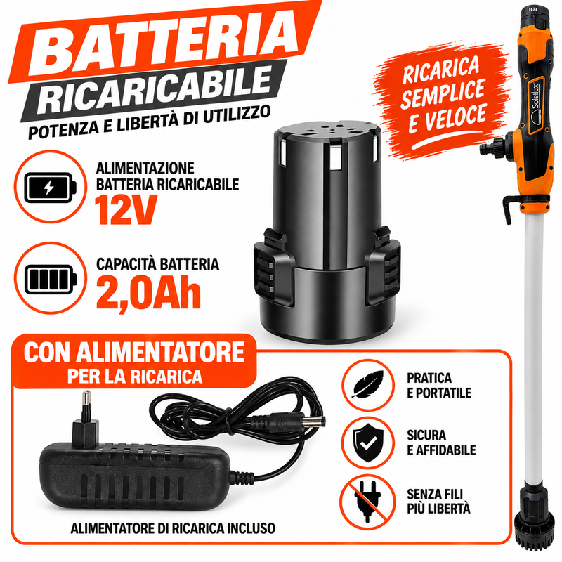 Pompa a Immersione con Batteria Ricaricabile 12V – 2,0Ah-5