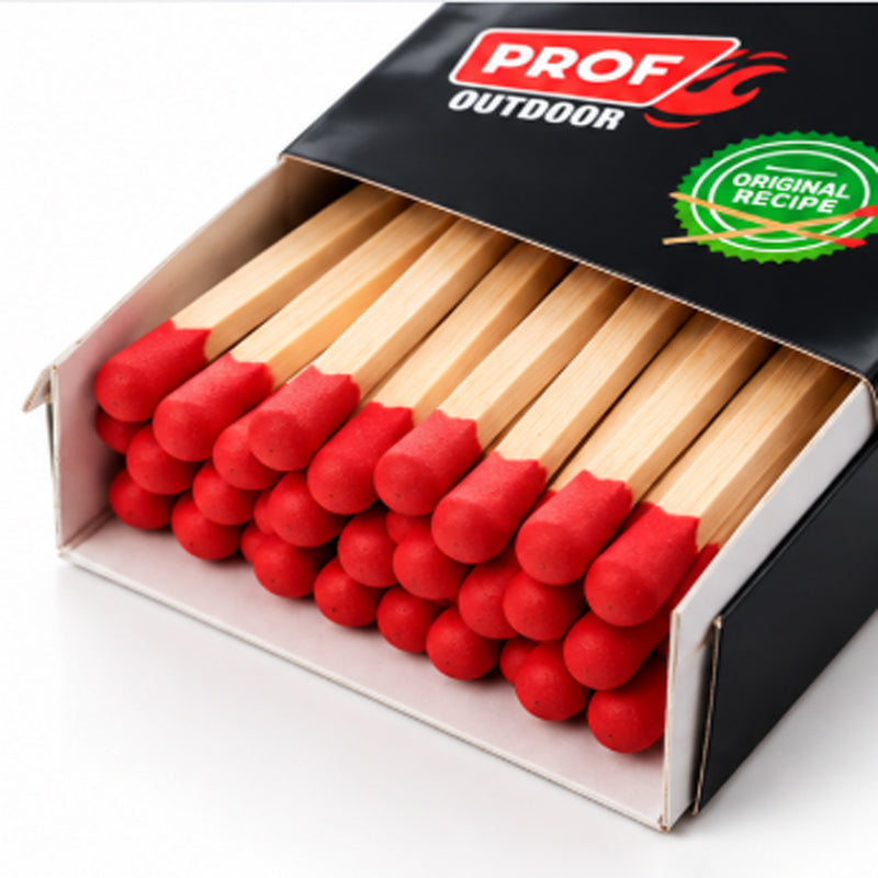 Fiammiferi Lunghi 20 cm per Barbecue, Camino e Stufa – Confezione da 40 Pezzi, Fiammiferi in Legno per Accensione Fuoco, BBQ e Candele – 40806011-3