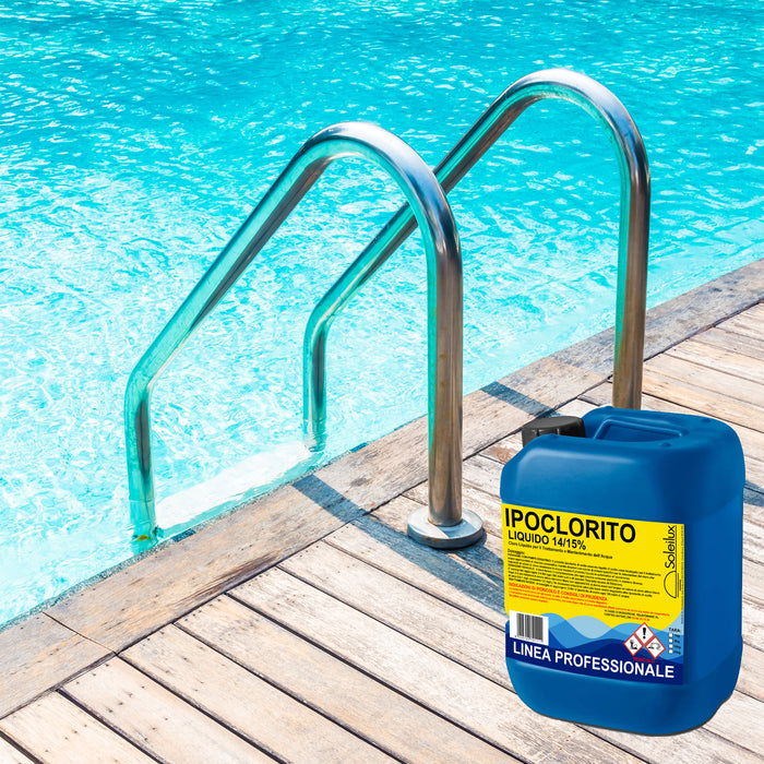 4 X 25kg Ipoclorito Di Sodio 14/15% Cloro Liquido Professionale Per Piscine - Consegnati Su Pedana