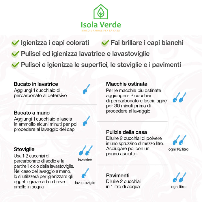 Set 3 Flaconi Percarbonato Di Sodio Naturale: Sbiancante Smacchiante Igienizzante 1kg