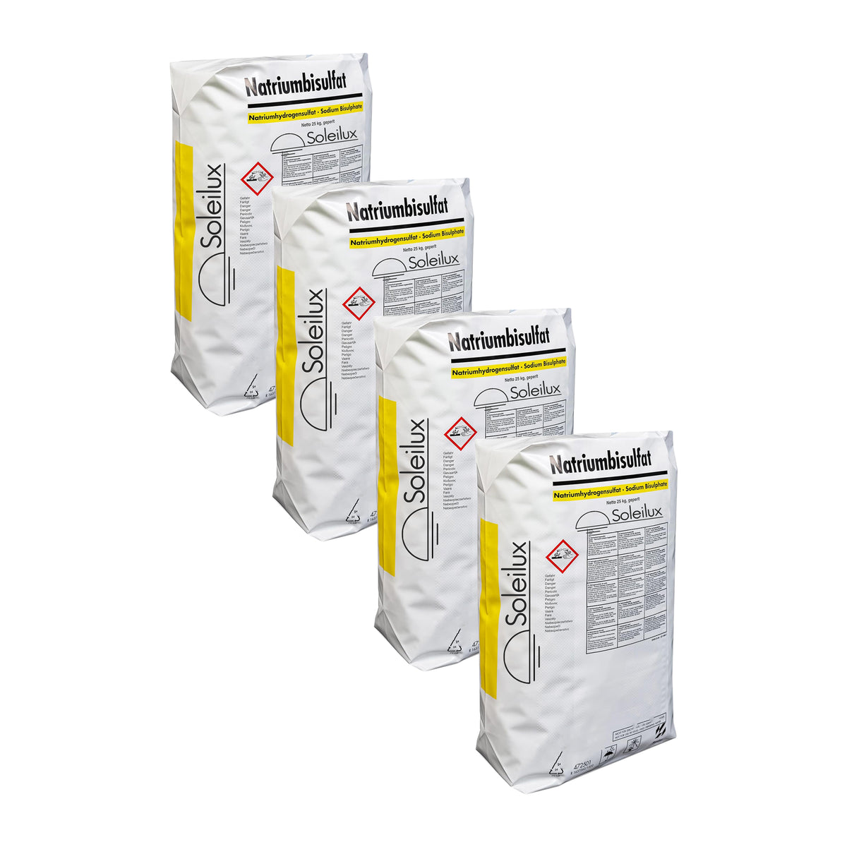 4x25kg PH - Meno Granulare Rapido, Correttore per Ridurre il Valore di PH nella Piscina, Rapida e Completa Dissoluzione senza Residui per Acqua sempre Limpida e Bilanciata, Effetto Tampone