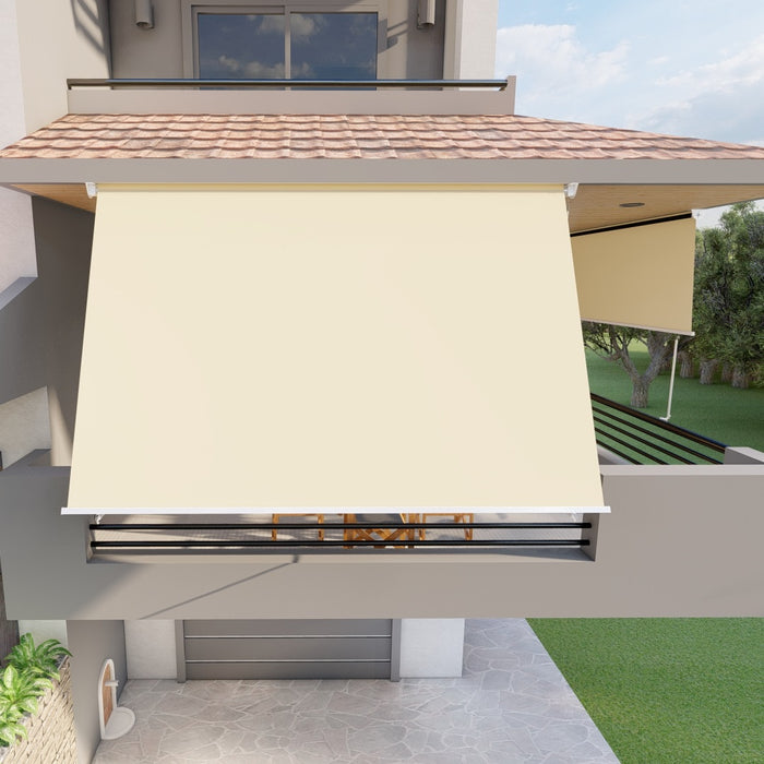 Tenda Da Sole A Caduta 3mt X 2,50mt Con Bracci Regolabili - Beige Tinta Unita