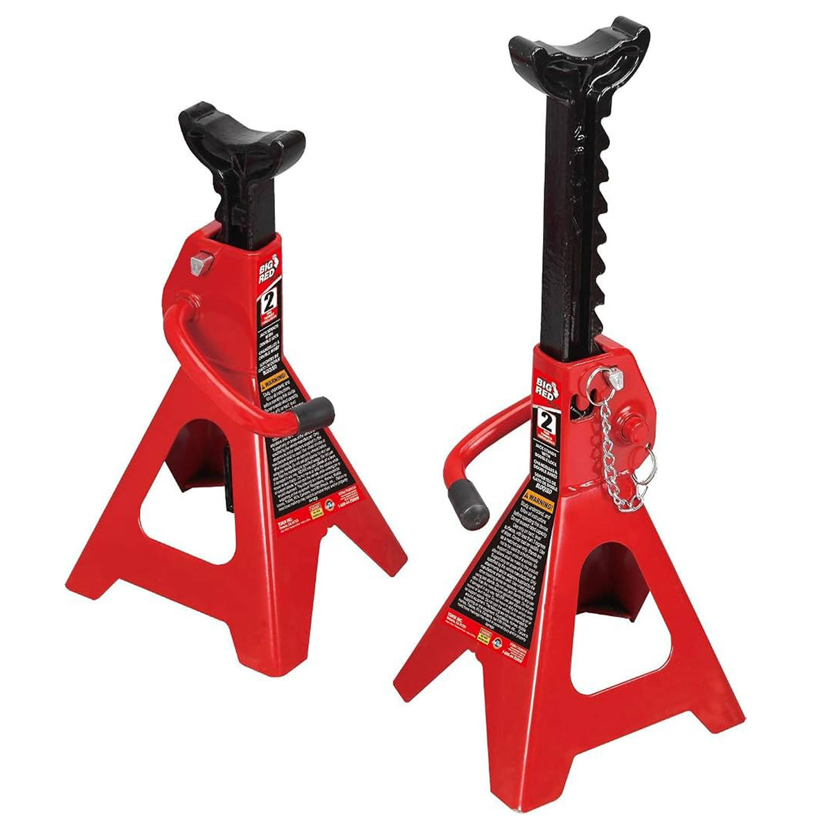 Coppia Di Cavalletti Per Auto Con Portata Max 2000 kg - Rosso-1