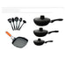 immagine-1-bavaria-set-batteria-12-pz-nera-con-3-padelle-bistecchiera-e-utensili-da-cucina-ean-8052693098156