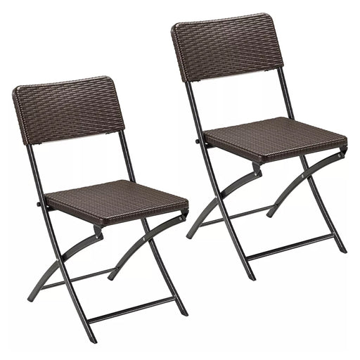 dreamwell set 2 sedie pieghevoli in polyrattan bianco da esterno salvaspazio giardino marrone ean 8054143005813