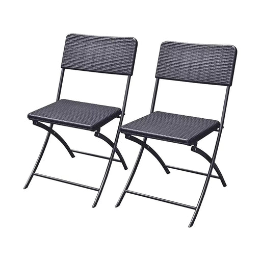 dreamwell set 2 sedie pieghevoli in polyrattan bianco da esterno salvaspazio giardino nero ean 8054143005806