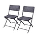 dreamwell set 2 sedie pieghevoli in polyrattan bianco da esterno salvaspazio giardino nero ean 8054143005806