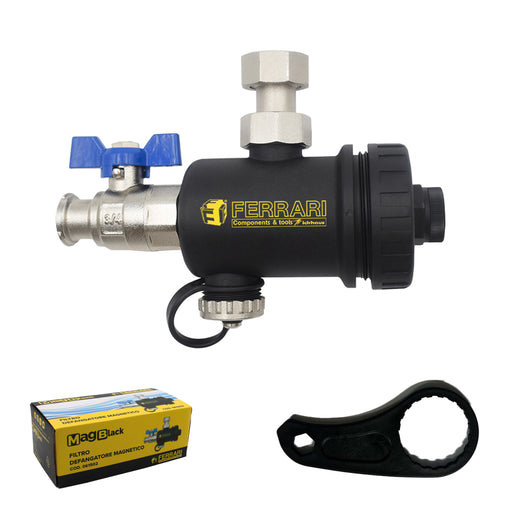 immagine-1-ferrari-filtro-defangatore-magnetico-sotto-caldaia-in-plastica-compatto-completo-chiave-di-svitamento-in-omaggio-ean-8025584983381
