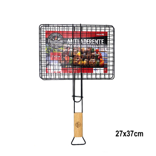 immagine-1-fun-cook-griglia-antiaderente-con-manico-in-legno-per-barbecue-27x37cm-57240-ean-8025950572409
