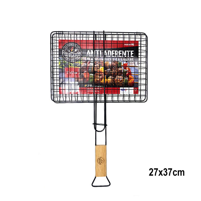 immagine-1-fun-cook-griglia-antiaderente-con-manico-in-legno-per-barbecue-27x37cm-57240-ean-8025950572409